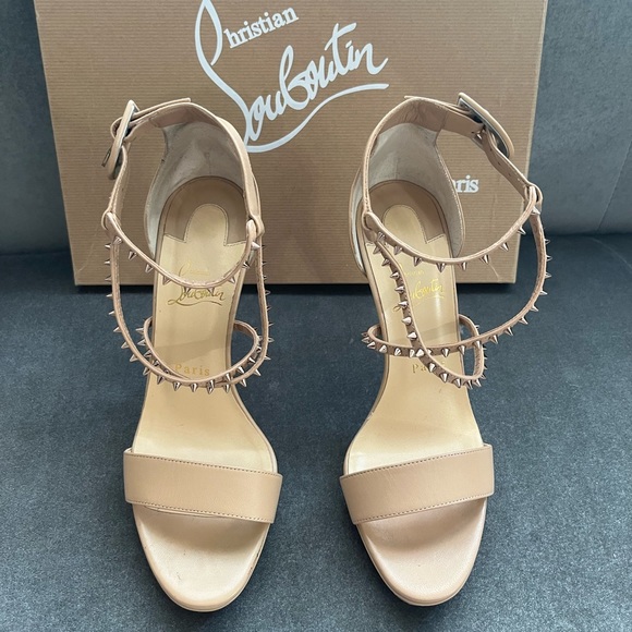 Christian Louboutin Shoes - Christian Louboutin nude studded straps. Size 38.5